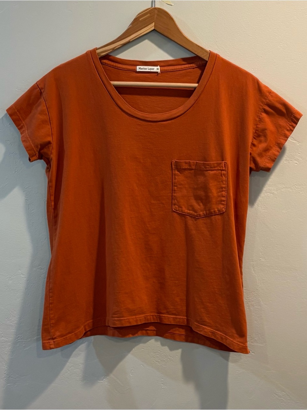 Marine Layer Short Sleeve Pocket Tee in Rust